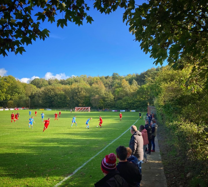 Match action as Y Felinheli take on Conwy Borough on a sunny autumn day
