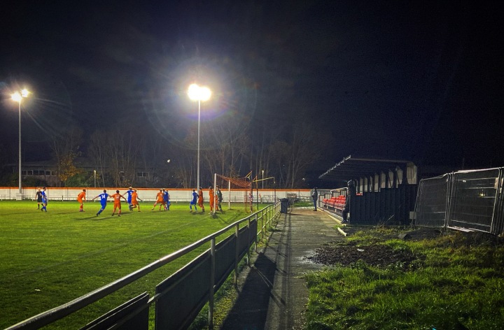 Match action as Conwy Borough play Prestatyn town in a night match